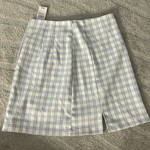 Pacsun blue and white plaid skirt new with tags